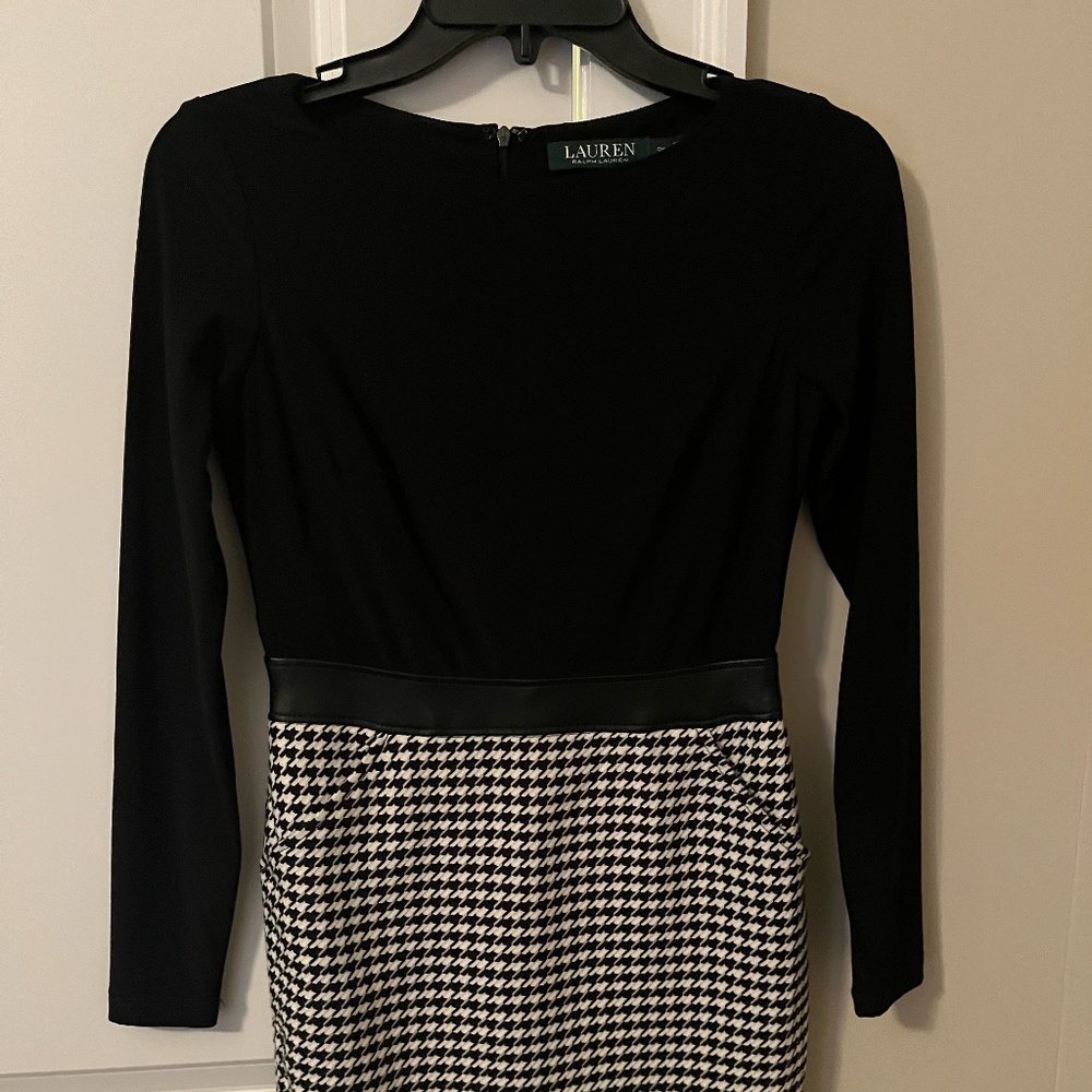 Lauren Ralph Lauren black and houndstooth dress - OP